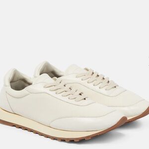 The Row Cream and Brown Women's Low-Top Sneakers